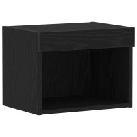 Produktbild för TV-bänkset med led Svart Ek 40 x 30 x 30 cm Konstruerat trä