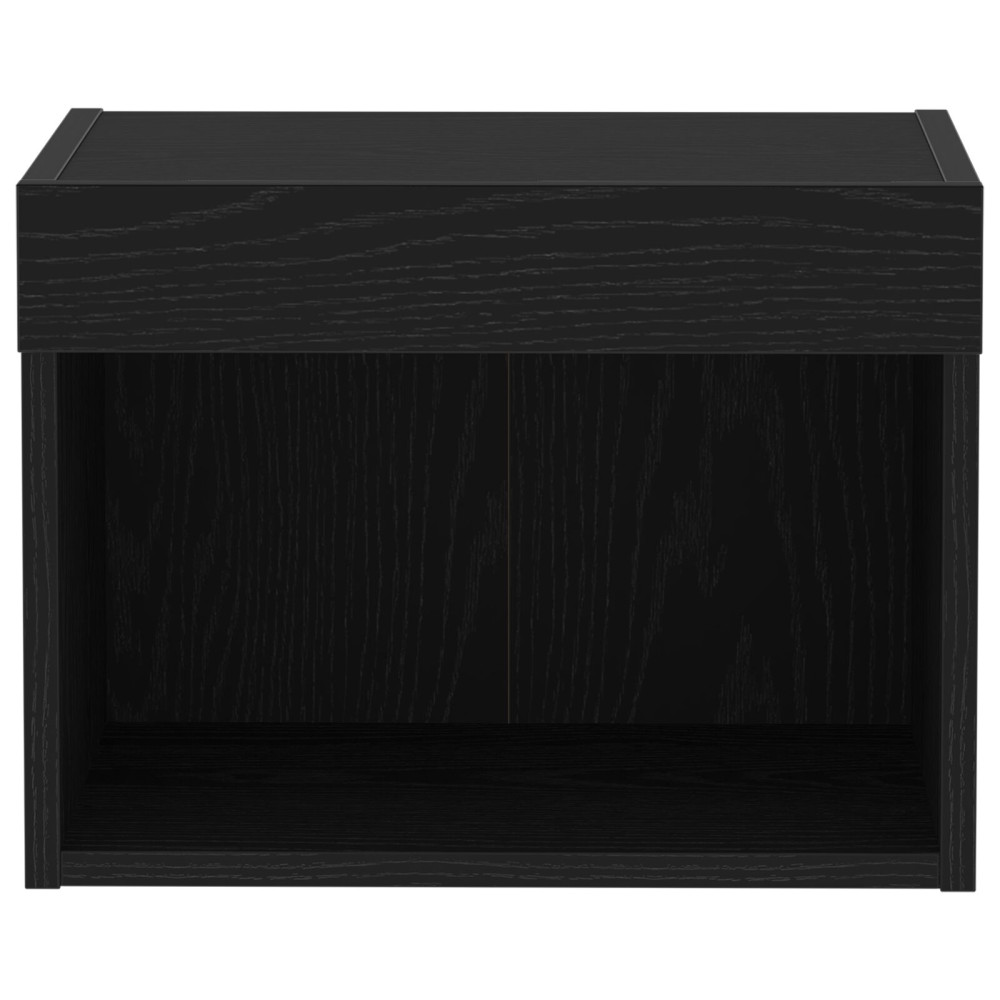 Produktbild för TV-bänkset med led Svart Ek 40 x 30 x 30 cm Konstruerat trä