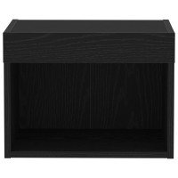 Produktbild för TV-bänkset med led Svart Ek 40 x 30 x 30 cm Konstruerat trä