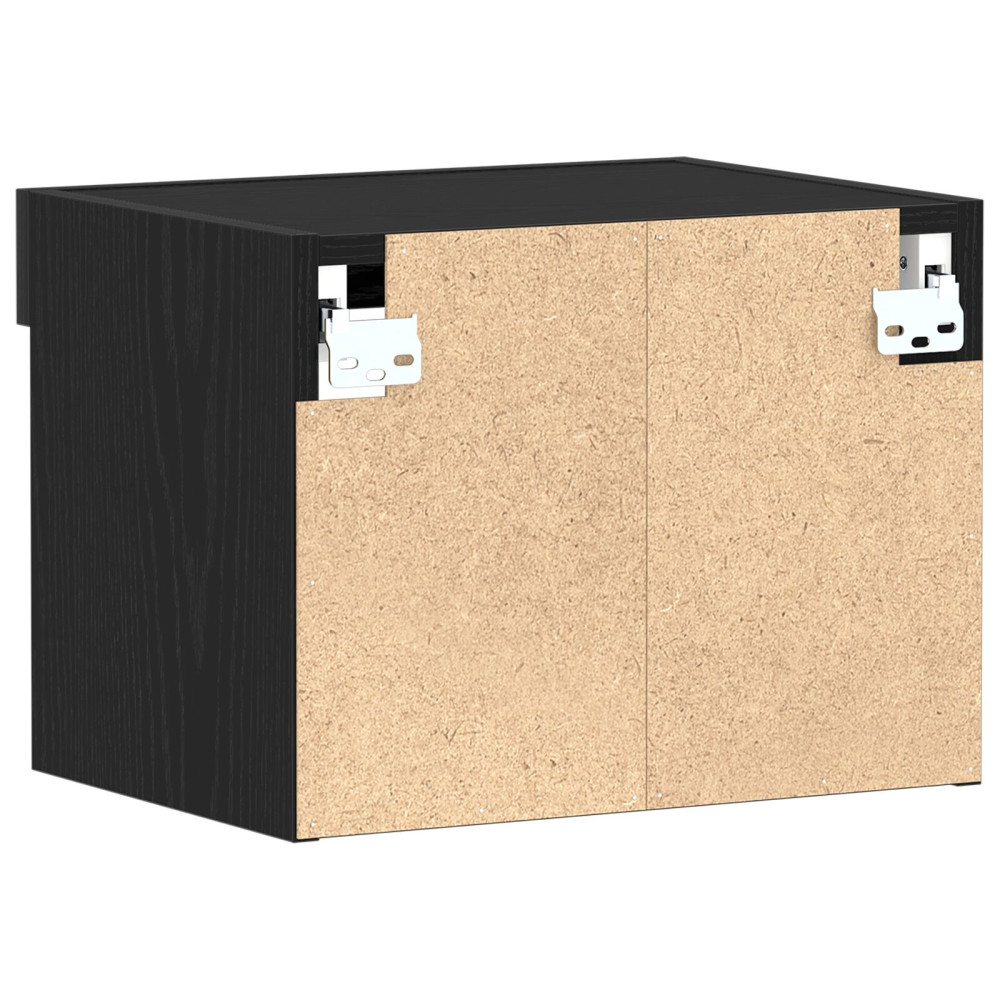 Produktbild för TV-bänkset med led Svart Ek 40 x 30 x 30 cm Konstruerat trä