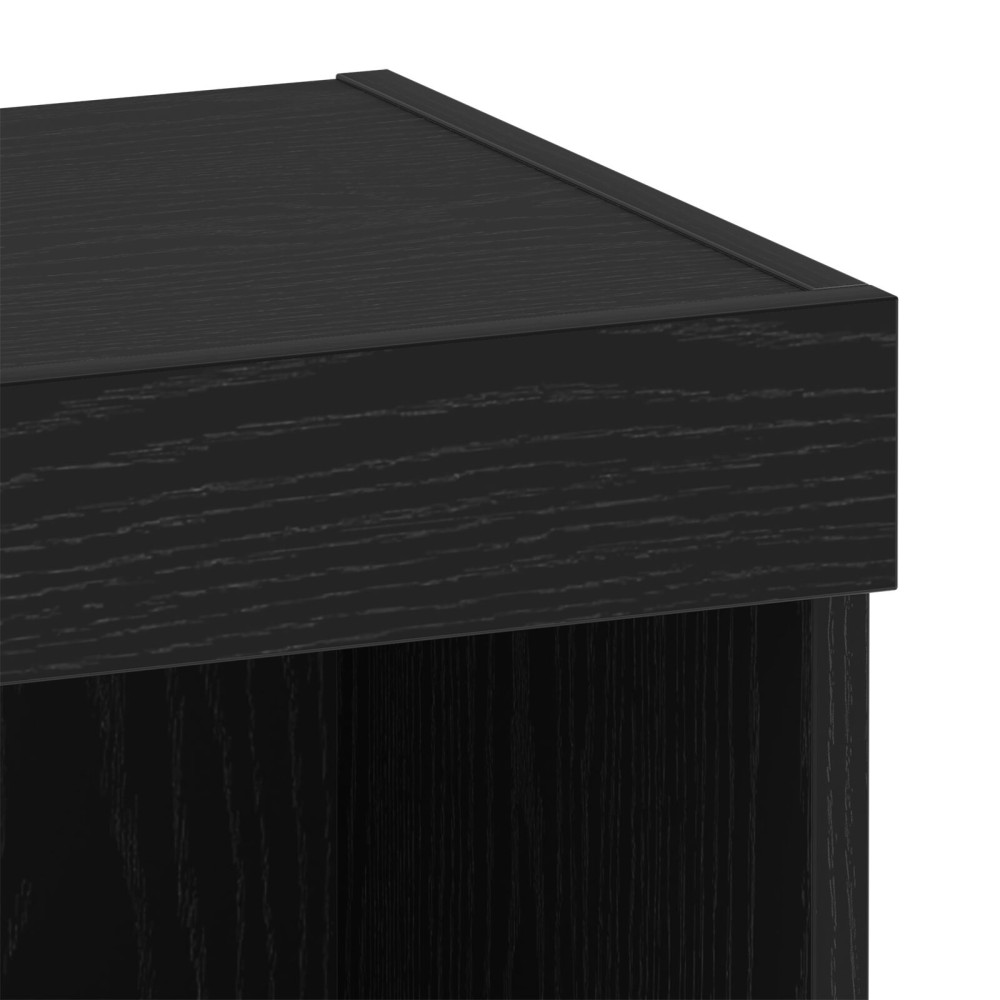 Produktbild för TV-bänkset med led Svart Ek 40 x 30 x 30 cm Konstruerat trä