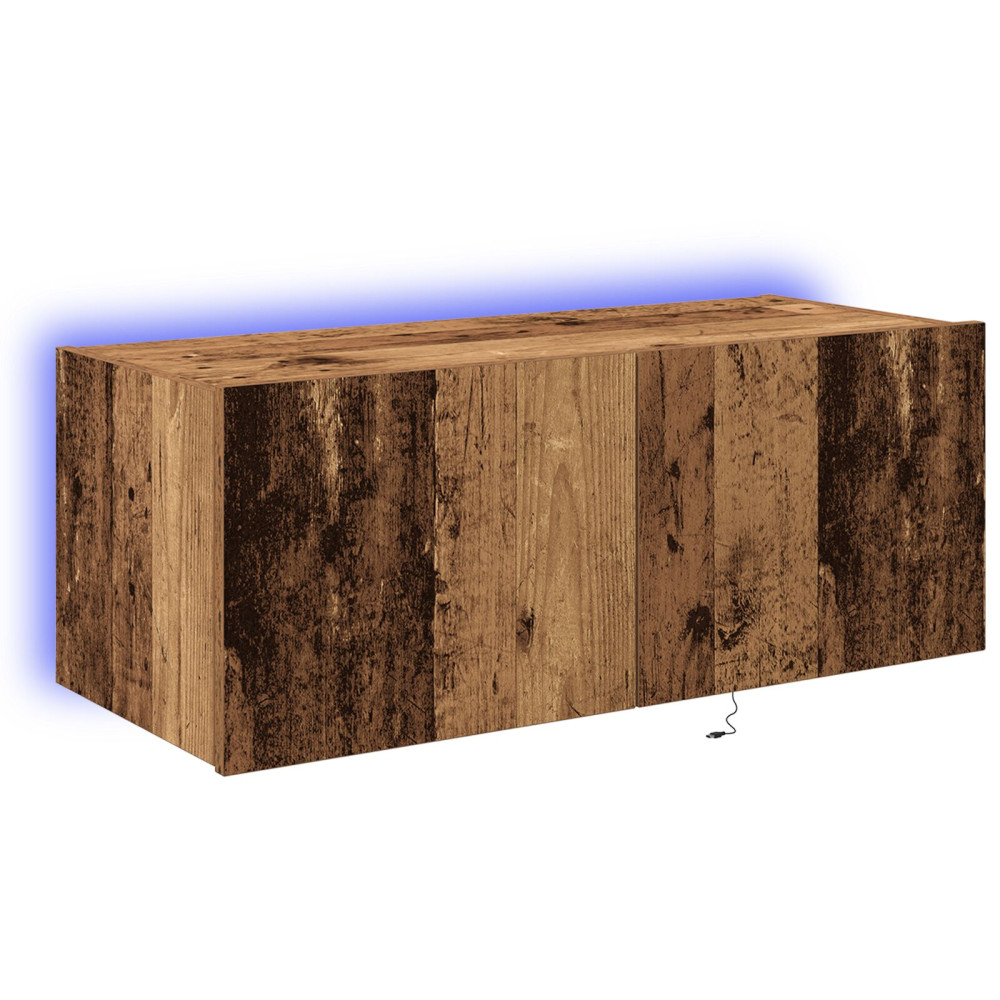 Produktbild för TV Vägghylla Gammalt trä 80 x 35 x 31 cm Konstruerat trä