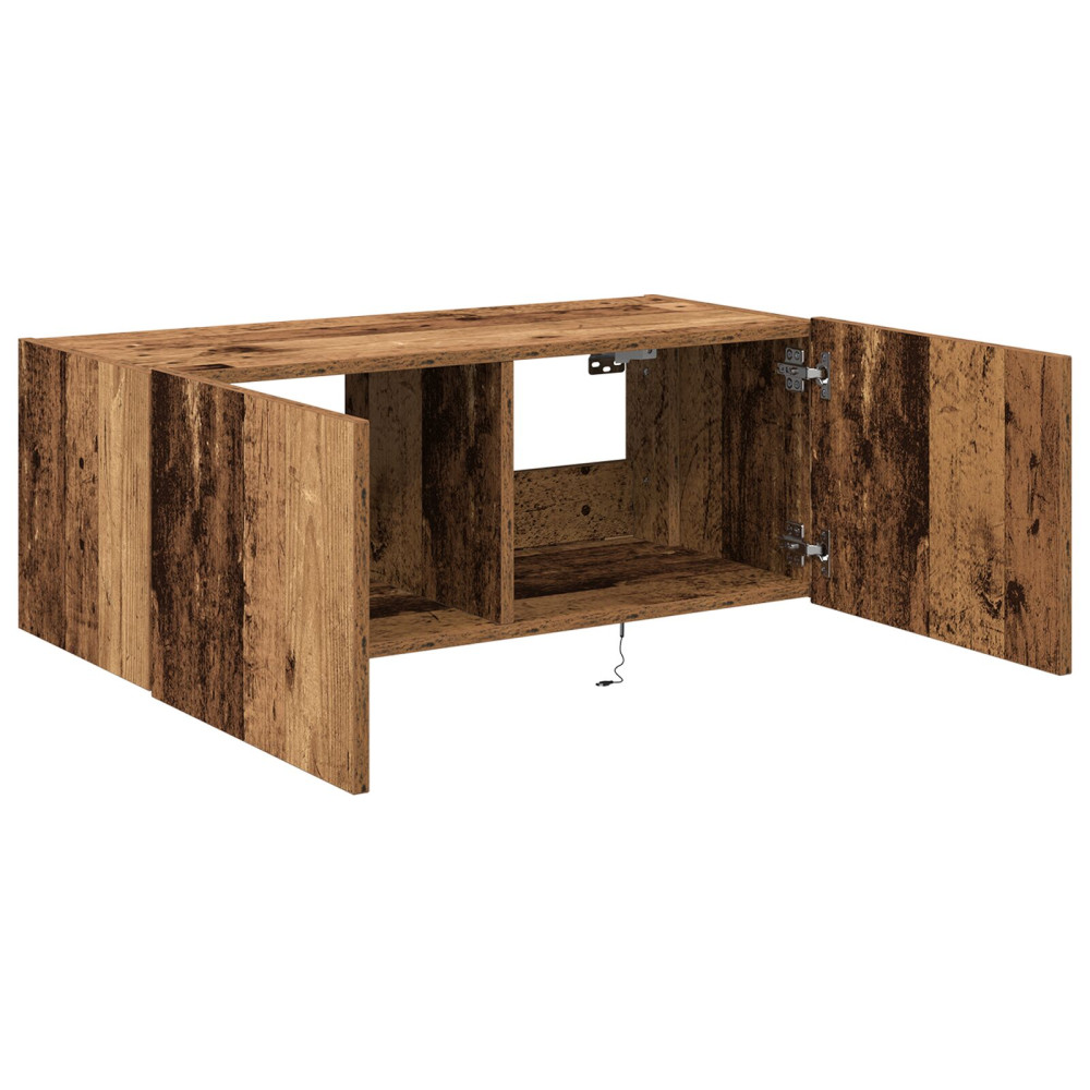 Produktbild för TV Vägghylla Gammalt trä 80 x 35 x 31 cm Konstruerat trä