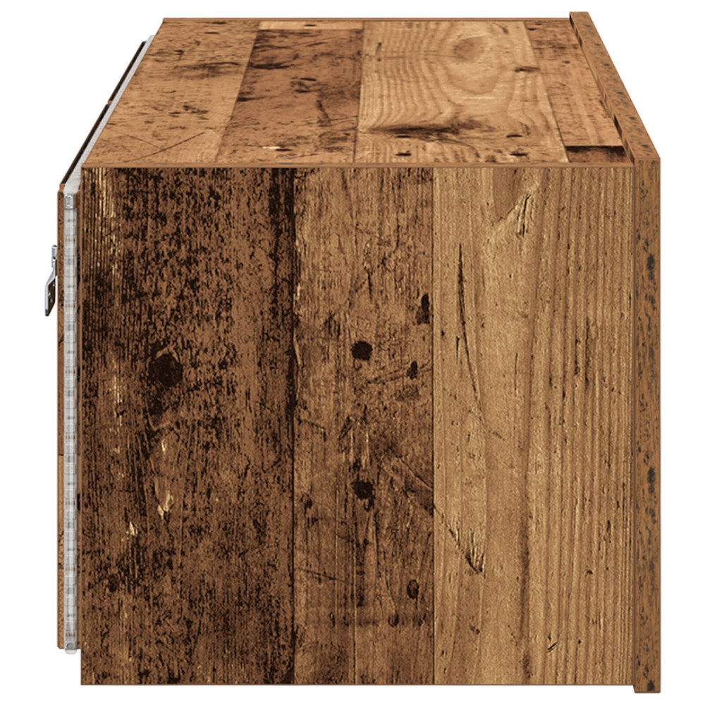 Produktbild för TV Vägghylla Gammalt trä 80 x 35 x 31 cm Konstruerat trä