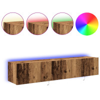 Produktbild för TV Vägghylla 2 pcs Gammalt trä 80 x 35 x 31 cm Konstruerat trä