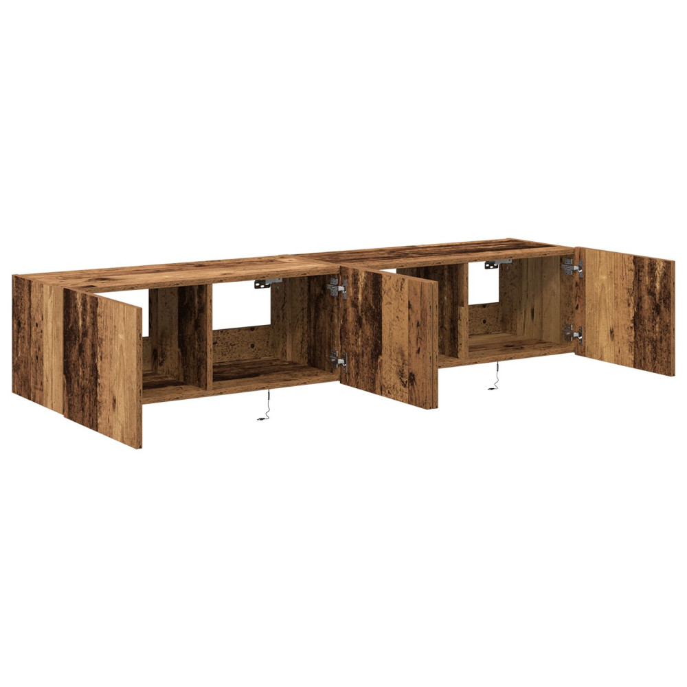 Produktbild för TV Vägghylla 2 pcs Gammalt trä 80 x 35 x 31 cm Konstruerat trä