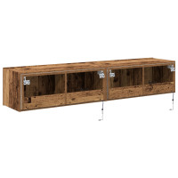 Produktbild för TV Vägghylla 2 pcs Gammalt trä 80 x 35 x 31 cm Konstruerat trä