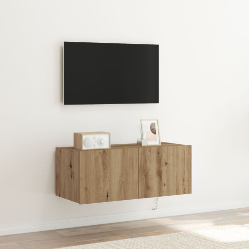 vidaXL TV Vägghylla 80 x 35 x 31 cm Artisan Ek Konstruerat trä