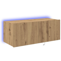 Produktbild för TV Vägghylla 80 x 35 x 31 cm Artisan Ek Konstruerat trä