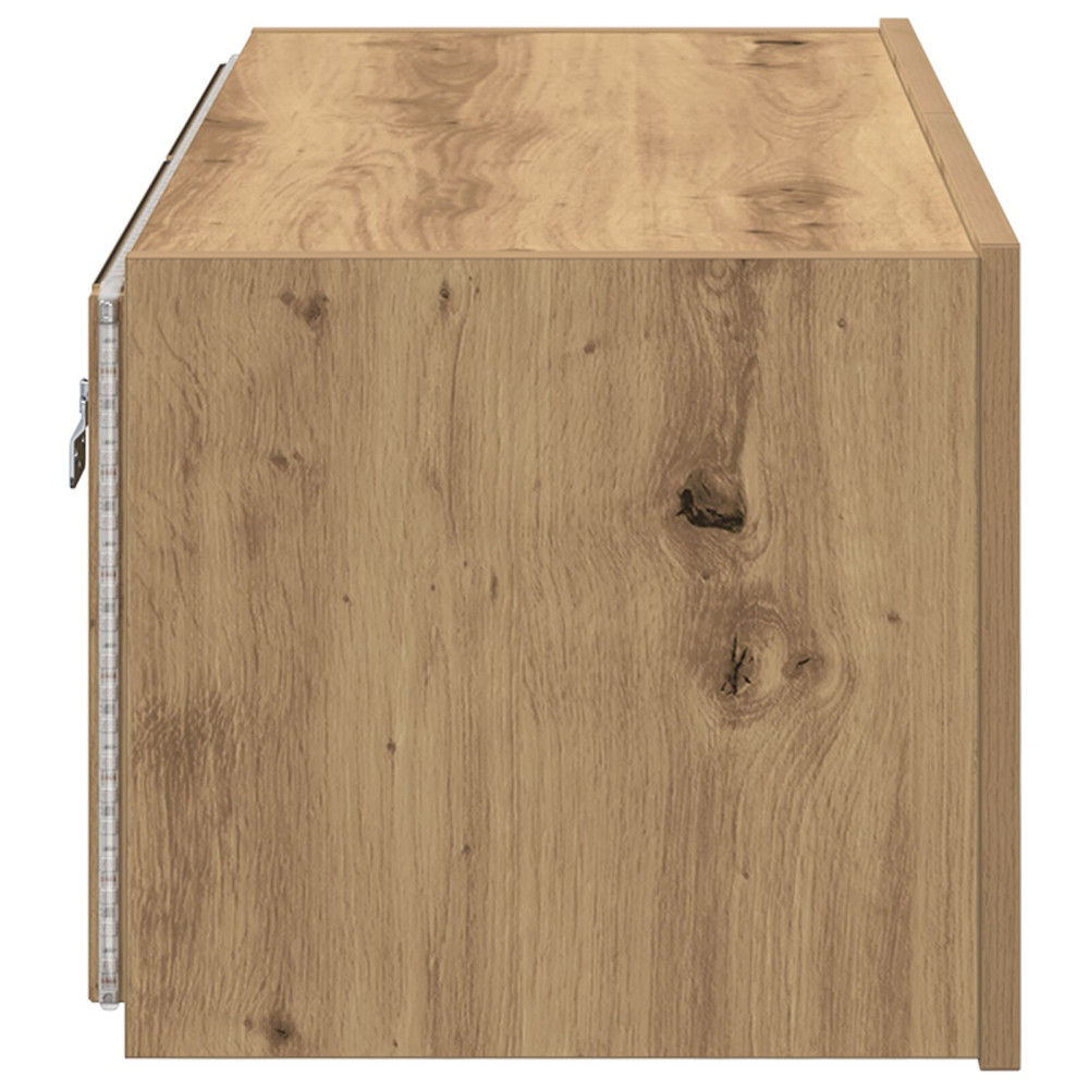 Produktbild för TV Vägghylla 80 x 35 x 31 cm Artisan Ek Konstruerat trä