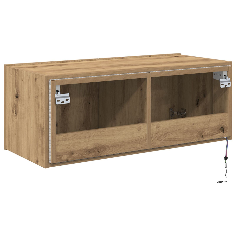 Produktbild för TV Vägghylla 80 x 35 x 31 cm Artisan Ek Konstruerat trä