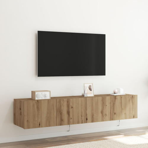 vidaXL TV Vägghylla 2 pcs Artisan Ek Konstruerat trä