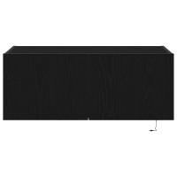 Produktbild för TV Vägghylla med LED Svart Ek 80 x 35 x 31 cm Konstruerat trä