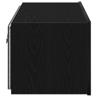 Produktbild för TV Vägghylla med LED Svart Ek 80 x 35 x 31 cm Konstruerat trä