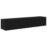 Produktbild för TV Vägghylla 2 pcs Svart Ek 80 x 35 x 31 cm Konstruerat trä