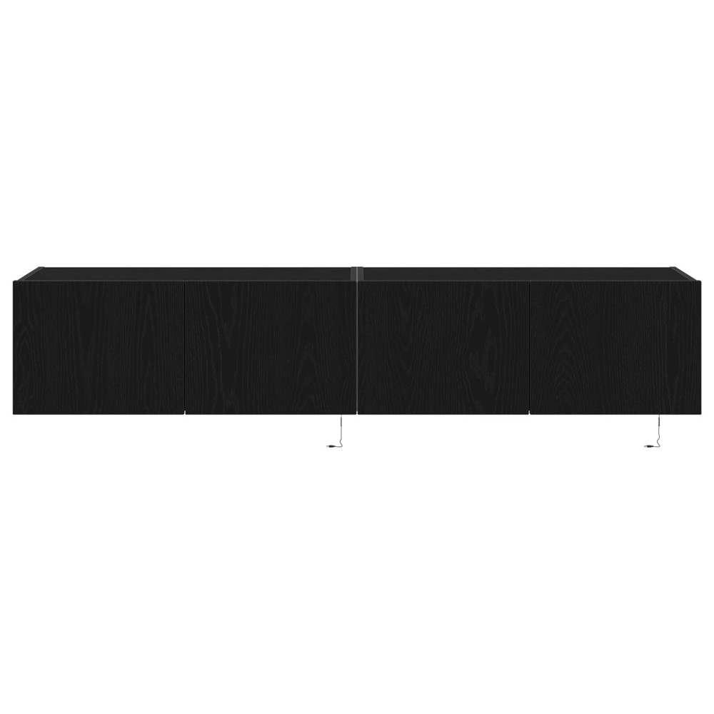 Produktbild för TV Vägghylla 2 pcs Svart Ek 80 x 35 x 31 cm Konstruerat trä
