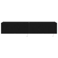 Produktbild för TV Vägghylla 2 pcs Svart Ek 80 x 35 x 31 cm Konstruerat trä