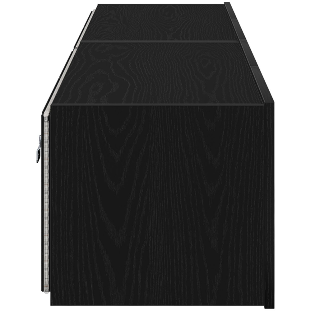 Produktbild för TV Vägghylla 2 pcs Svart Ek 80 x 35 x 31 cm Konstruerat trä