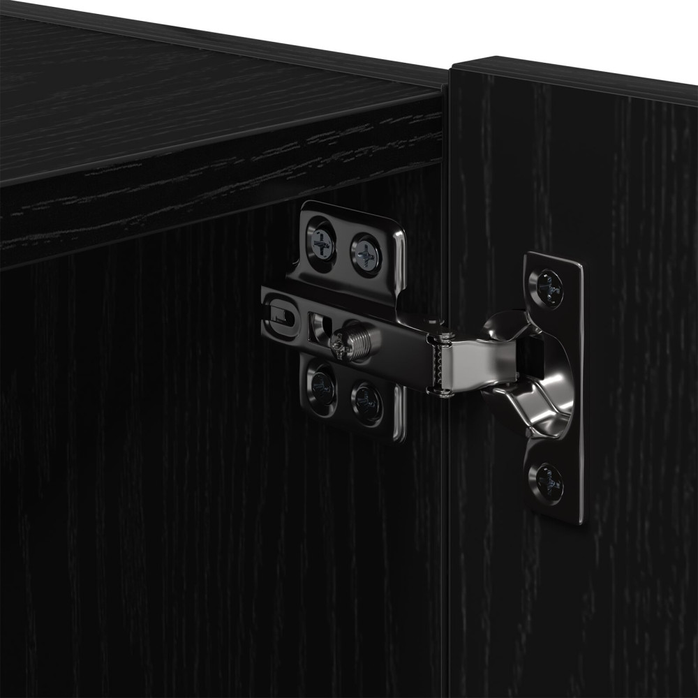 Produktbild för TV Vägghylla 2 pcs Svart Ek 80 x 35 x 31 cm Konstruerat trä