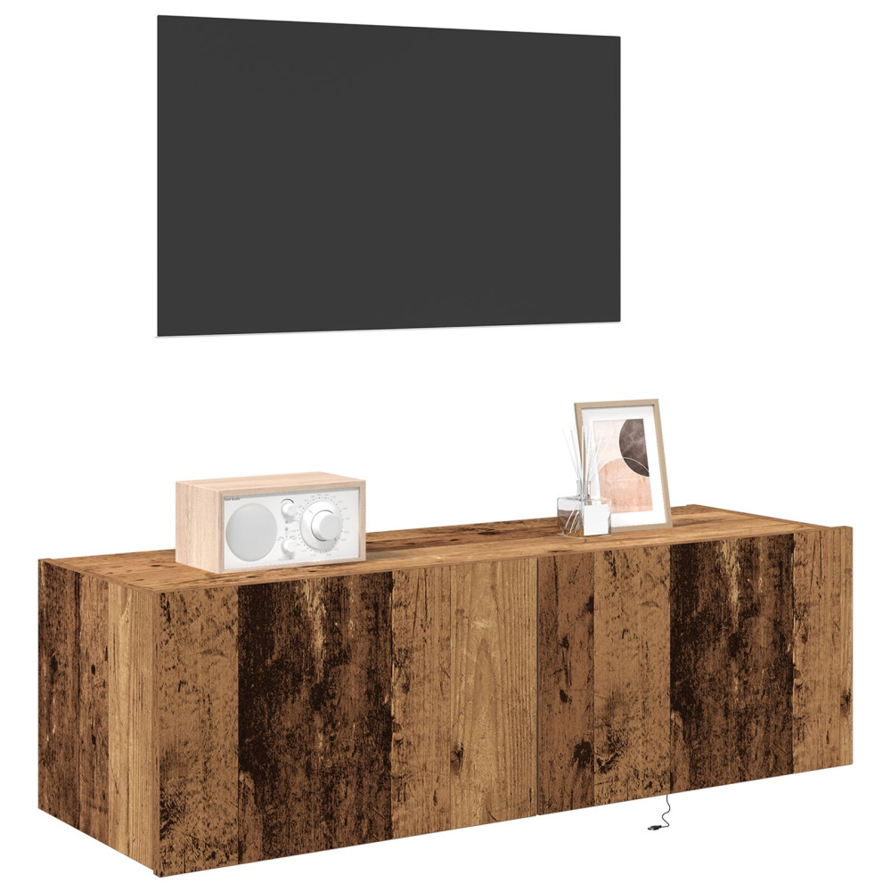 Produktbild för TV Vägghylla 2 pcs Gammalt trä 100 x 35 x 31 cm Konstruerat trä
