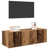 Produktbild för TV Vägghylla 2 pcs Gammalt trä 100 x 35 x 31 cm Konstruerat trä