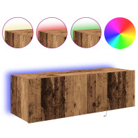 Produktbild för TV Vägghylla 2 pcs Gammalt trä 100 x 35 x 31 cm Konstruerat trä