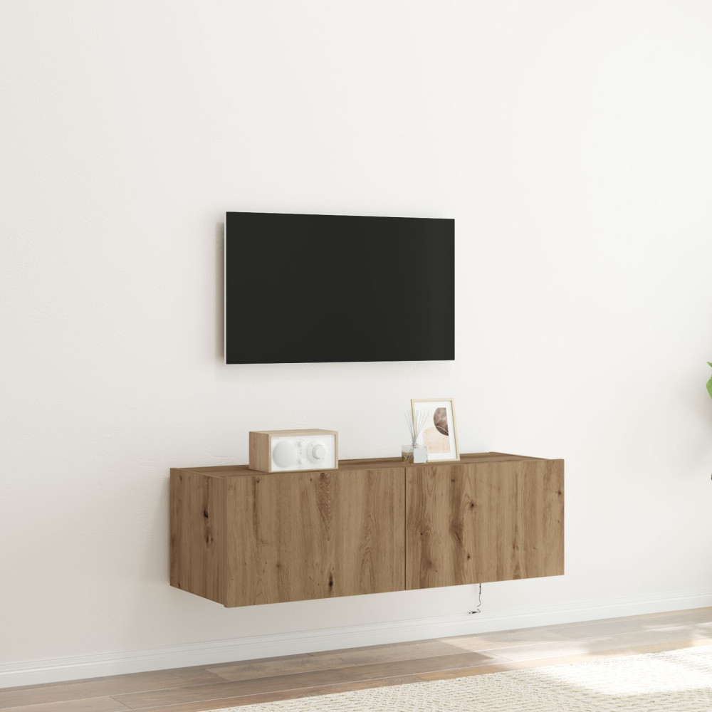 Produktbild för TV Vägghylla 100 x 35 x 31 cm Artisan Ek Konstruerat trä