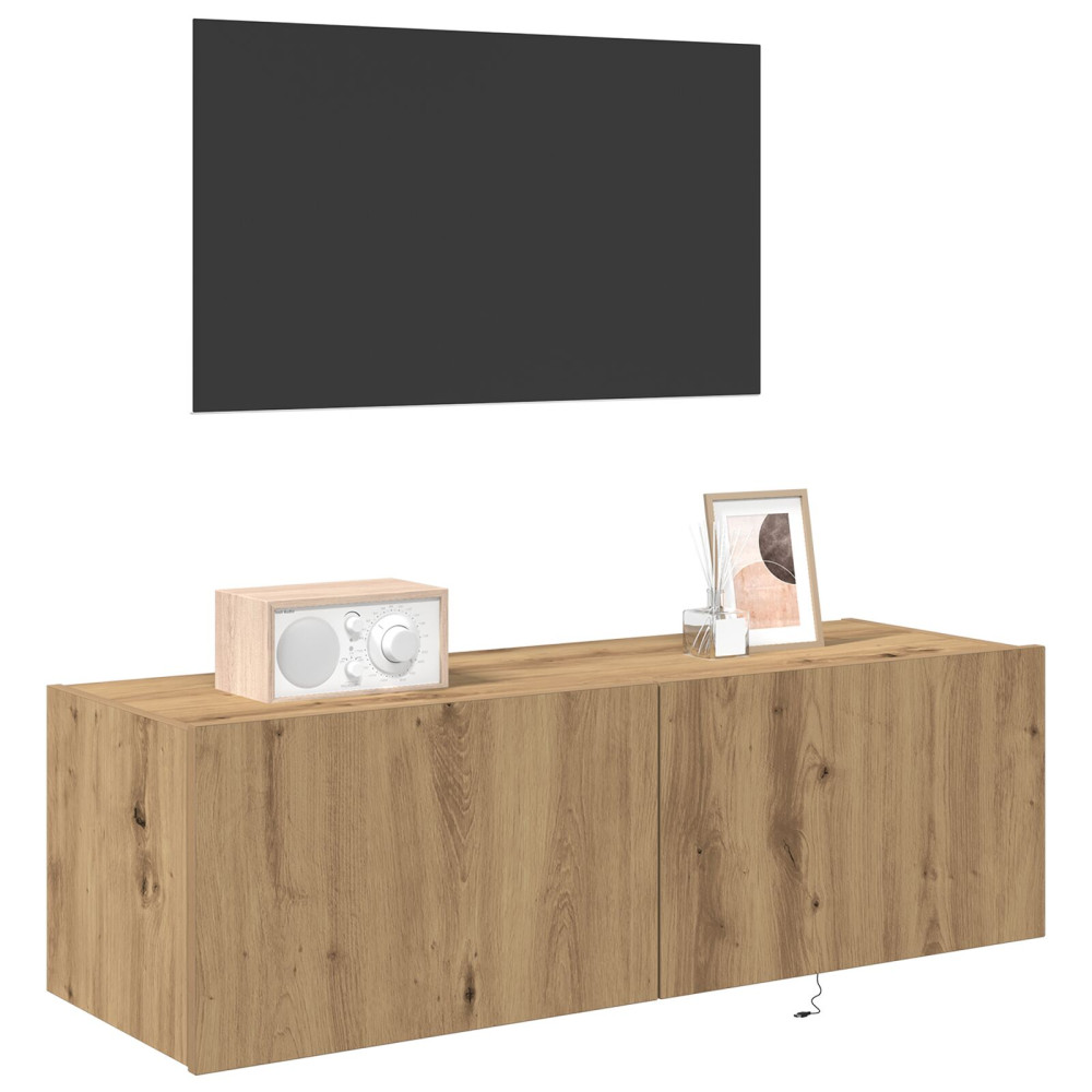 Produktbild för TV Vägghylla 100 x 35 x 31 cm Artisan Ek Konstruerat trä