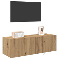 Produktbild för TV Vägghylla 100 x 35 x 31 cm Artisan Ek Konstruerat trä