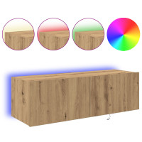 Produktbild för TV Vägghylla 100 x 35 x 31 cm Artisan Ek Konstruerat trä