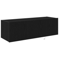 Produktbild för TV Vägghylla 2 pcs Svart Ek 100 x 35 x 31 cm Konstruerat trä