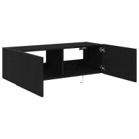 Produktbild för TV Vägghylla 2 pcs Svart Ek 100 x 35 x 31 cm Konstruerat trä