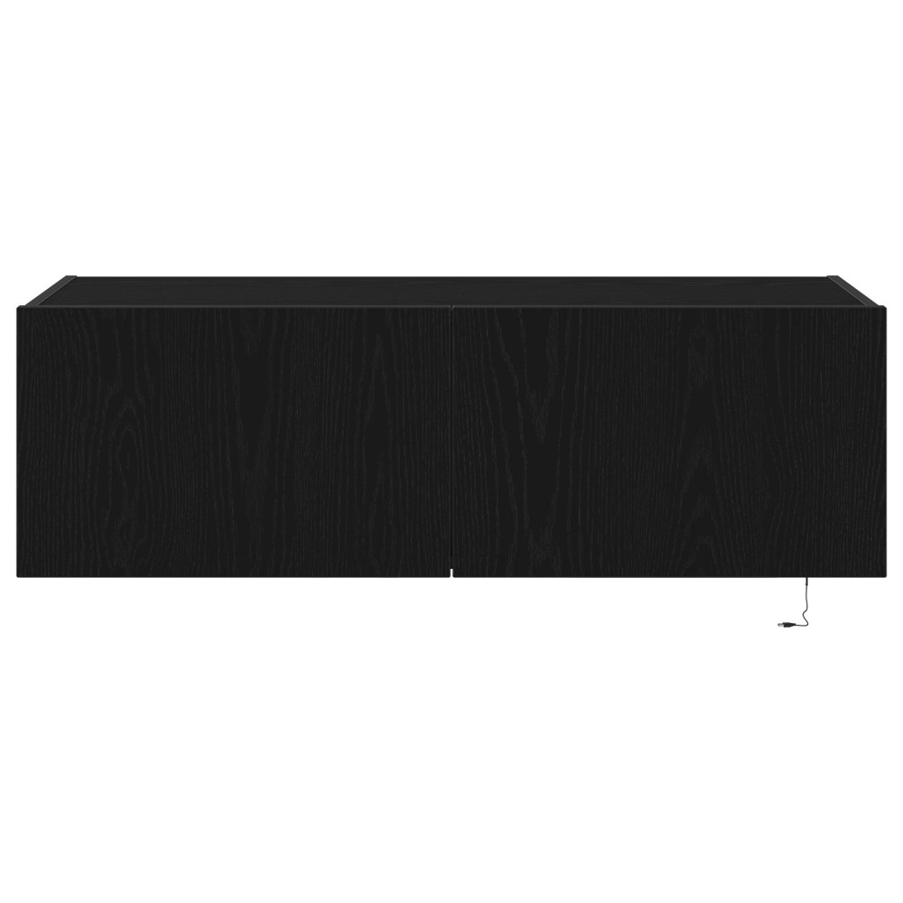 Produktbild för TV Vägghylla 2 pcs Svart Ek 100 x 35 x 31 cm Konstruerat trä