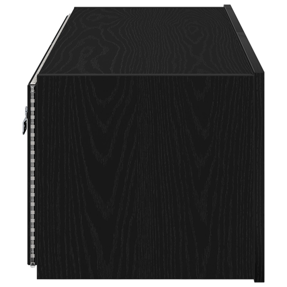 Produktbild för TV Vägghylla 2 pcs Svart Ek 100 x 35 x 31 cm Konstruerat trä