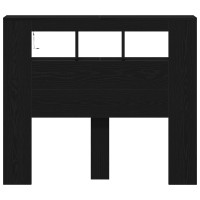Produktbild för LED huvuddyna Svart Ek 120 x 18,5 x 103,5 cm Konstruerat trä