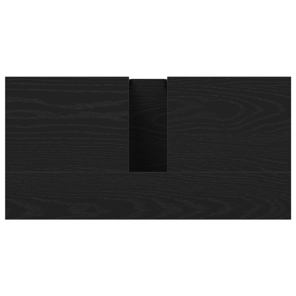 Produktbild för Badrumsskåp med handfat med lagring Svart Ek 60 x 30 x 60 cm