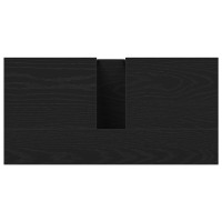 Produktbild för Badrumsskåp med handfat med lagring Svart Ek 60 x 30 x 60 cm