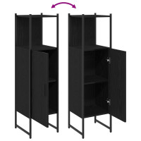 Produktbild för Badrumsmöbelset Svart Ek 33 x 33 x 120,5 cm Konstruerat trä