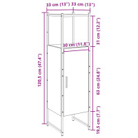 Produktbild för Badrumsmöbelset Svart Ek 33 x 33 x 120,5 cm Konstruerat trä