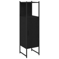 Produktbild för Badrumsmöbelset Svart Ek 33 x 33 x 120,5 cm Konstruerat trä