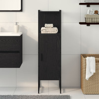 Produktbild för Badrumsmöbelset Svart Ek 33 x 33 x 120,5 cm Konstruerat trä