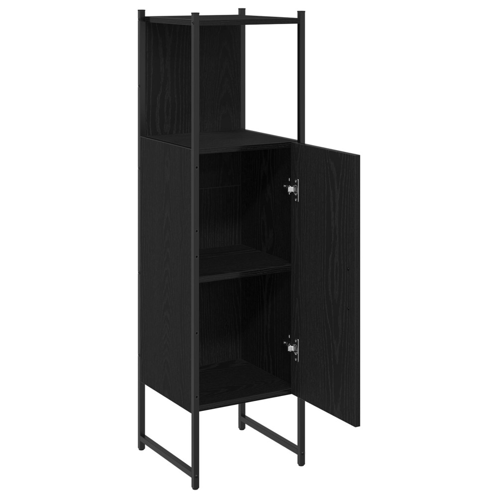 Produktbild för Badrumsmöbelset Svart Ek 33 x 33 x 120,5 cm Konstruerat trä