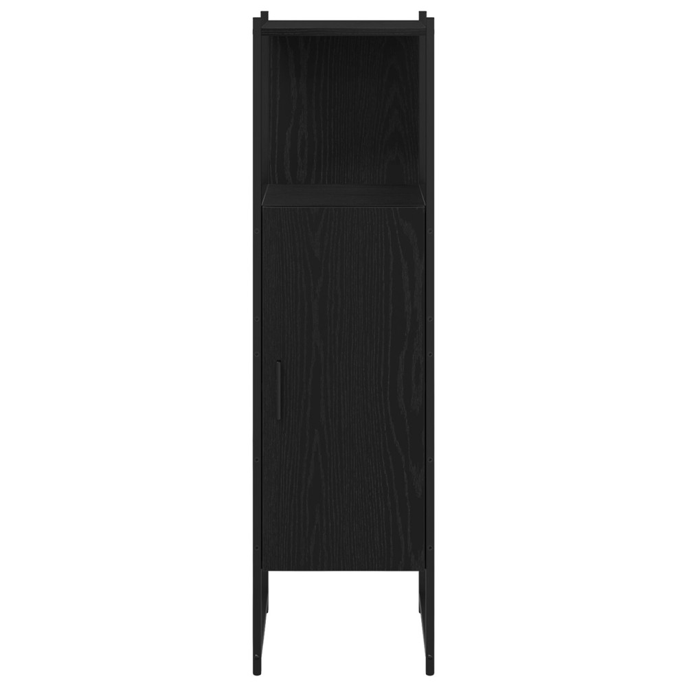 Produktbild för Badrumsmöbelset Svart Ek 33 x 33 x 120,5 cm Konstruerat trä