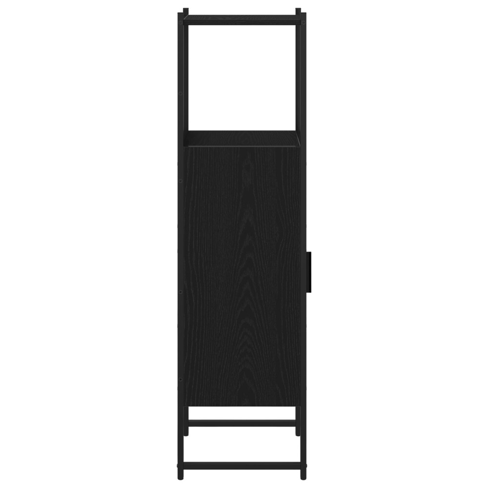 Produktbild för Badrumsmöbelset Svart Ek 33 x 33 x 120,5 cm Konstruerat trä