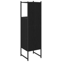 Produktbild för Badrumsmöbelset Svart Ek 33 x 33 x 120,5 cm Konstruerat trä