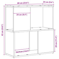 Produktbild för TV-bänkset Väggmonterad Svart 60 x 24 x 63 cm Konstruerat trä