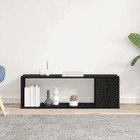 Produktbild för TV-bänkset Väggmonterad Svart 100 x 24 x 63 cm Konstruerat trä