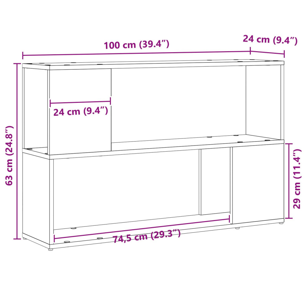 Produktbild för TV-bänkset Väggmonterad Svart 100 x 24 x 63 cm Konstruerat trä