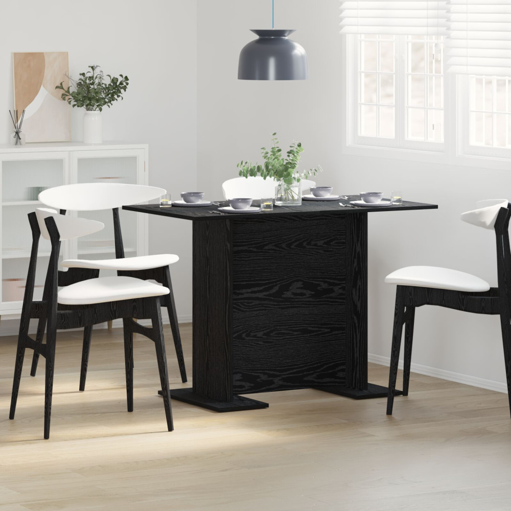 Produktbild för Matbord Svart ek 110 x 60 x 75 cm Konstruerat trä