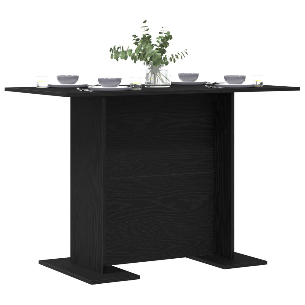 Produktbild för Matbord Svart ek 110 x 60 x 75 cm Konstruerat trä